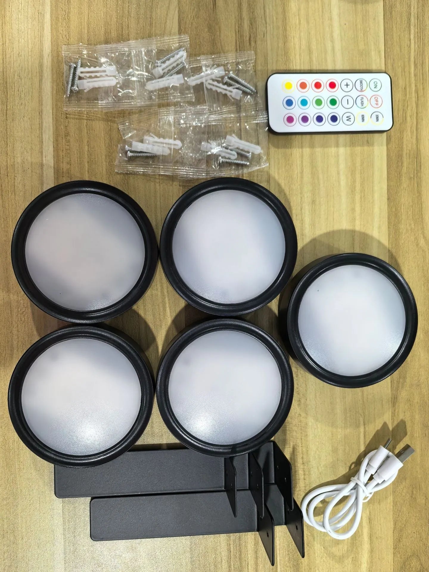 Black wireless magnetic LED painting lamp with remote control for 13-colour RGB lighting
