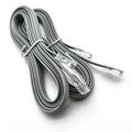 Silver grey CAT6 network cable with RJ45 connectors measuring 2 metres in length