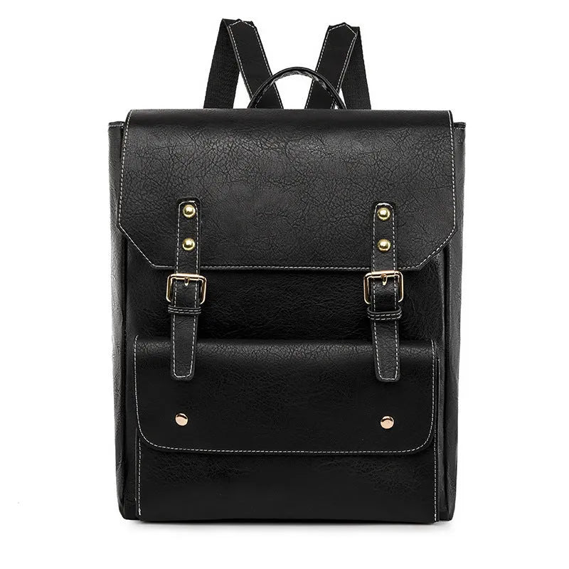 Korean style retro backpack in soft PU material available in four colours