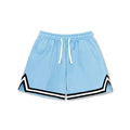 Men's loose sport shorts in polyester fabric available in nine colours including black, white, apricot, and blue shades