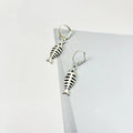 Fishbone pendant earrings and adjustable necklace set in retro alloy jewellery
