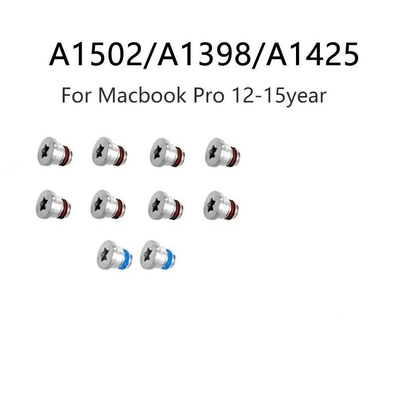 Ten metal replacement screws for MacBook Pro Retina A1502, A1398, A1425 bottom shell.