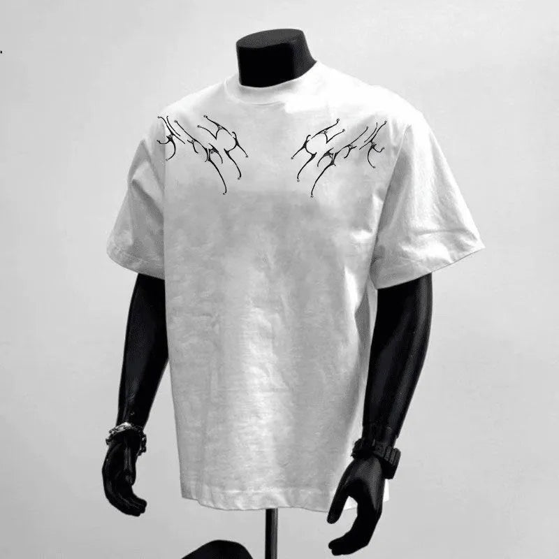 Men's black pure cotton short sleeve casual shirt with loose fit business style