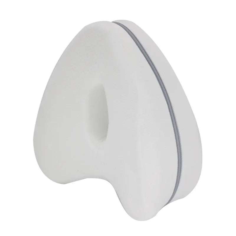Love heart-shaped memory foam leg pillow in blue colour showing contouring support design