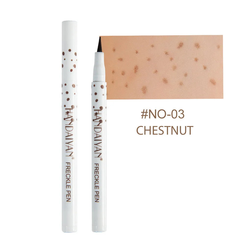 Dark brown freckle pen cosmetic marker for creating realistic false freckles on face and body