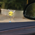 Yellow fur ball bee car decoration measuring 3cm square with cartoon design