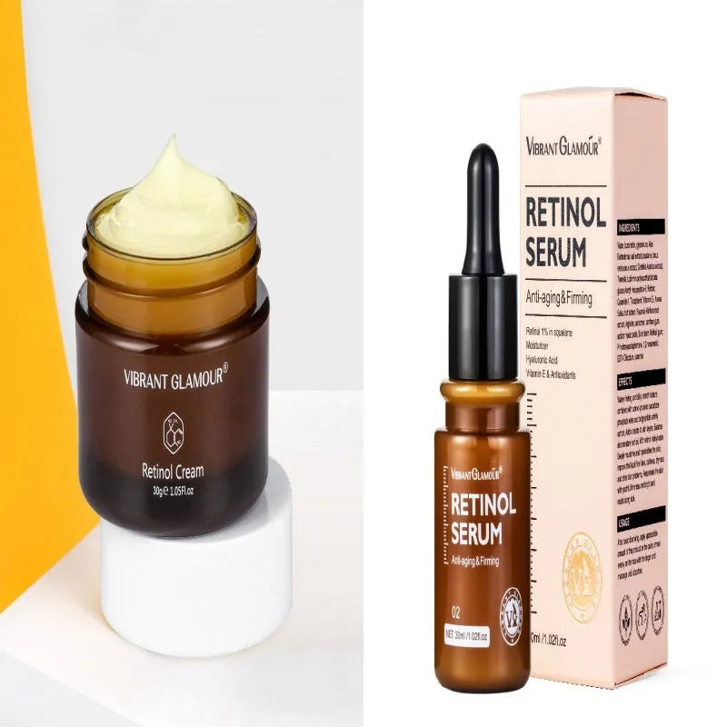 30 ml bottle of retinol facial serum for reducing dry lines and fine lines