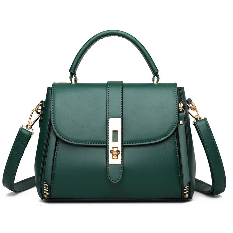 Women's square vertical messenger bag in soft PU leather with single shoulder strap