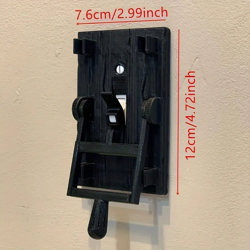 Retro-style cream single pole light switch with a surface-mounted plate and a toggle lever.