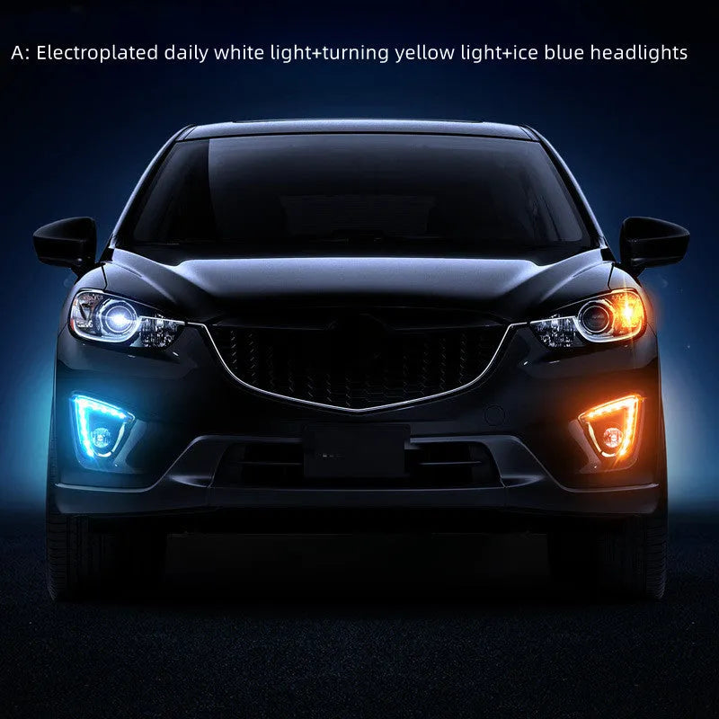 Mazda CX-5 daytime running light LED unit with electroplated metal housing and 12V electrical connection