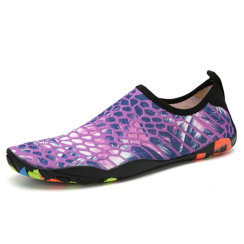 Beach wading shoes with Lycra fabric upper and EVA midsole in multiple colour options