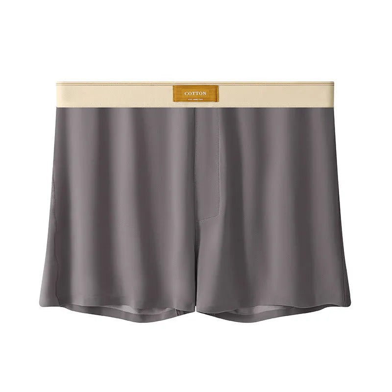 Men's ice silk underwear three-pack showing loose fit and solid colour options