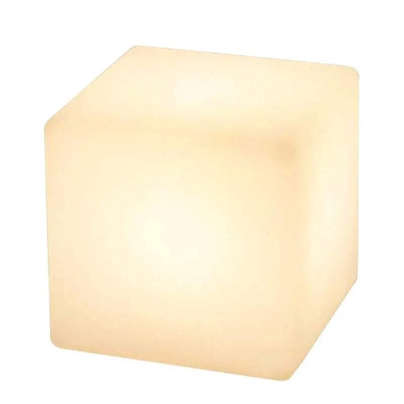 Square LED stool cube light waterproof PE material in garden setting
