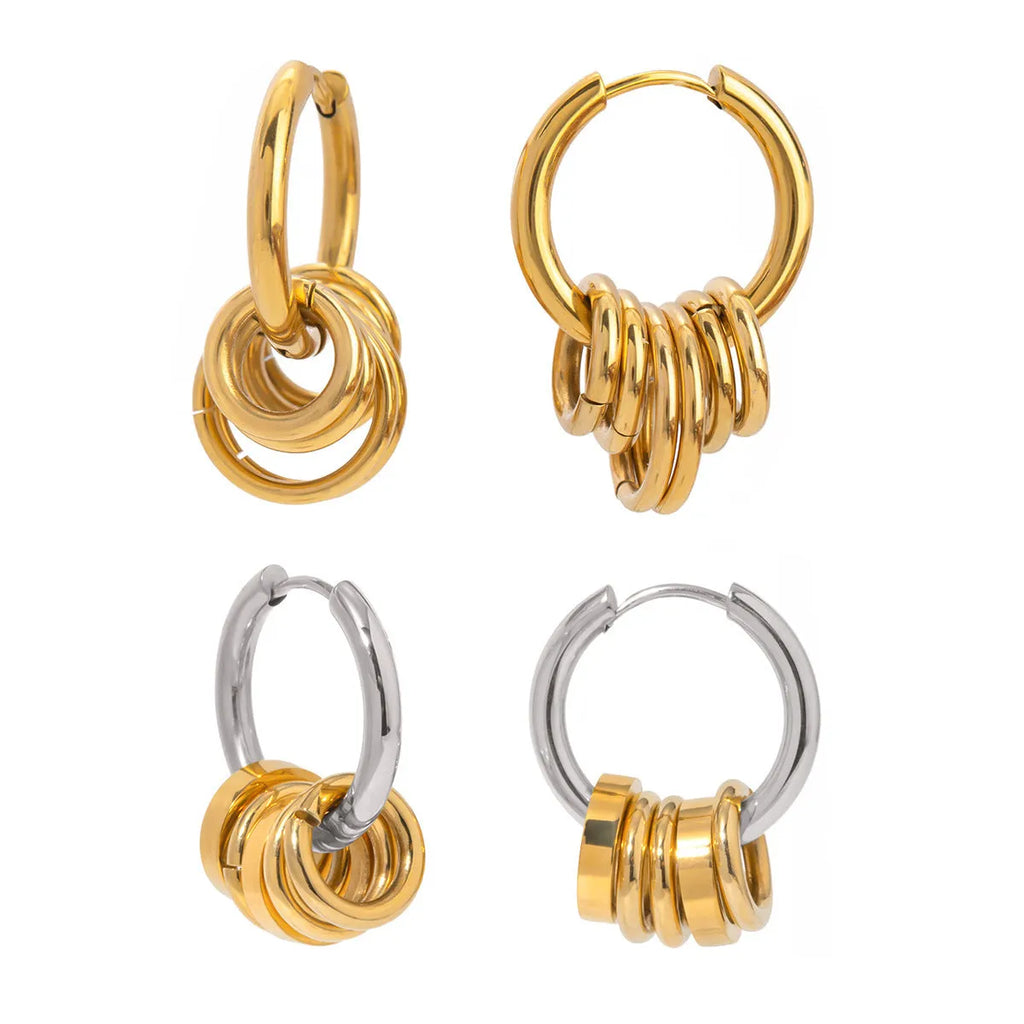 Stainless steel electroplated earrings with colour matching in two finish options