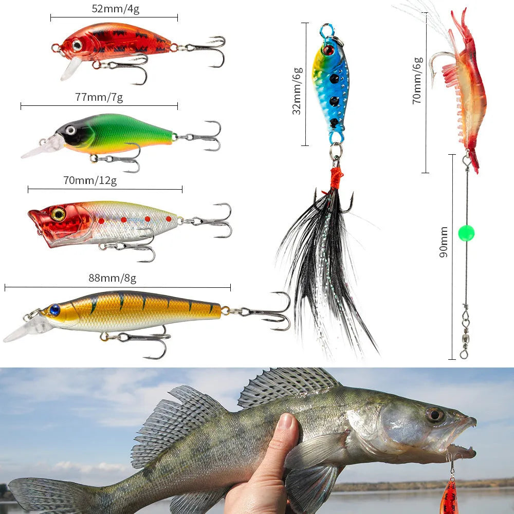Christmas Mino Bog 24-piece metal fishing set in 01 style colour blind box