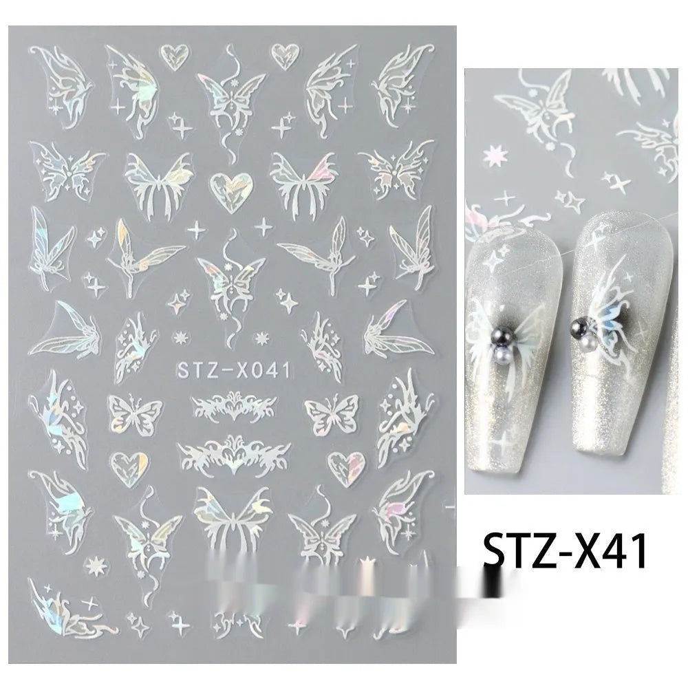Black and silver stripe nail art stickers for French manicure designs in plastic material