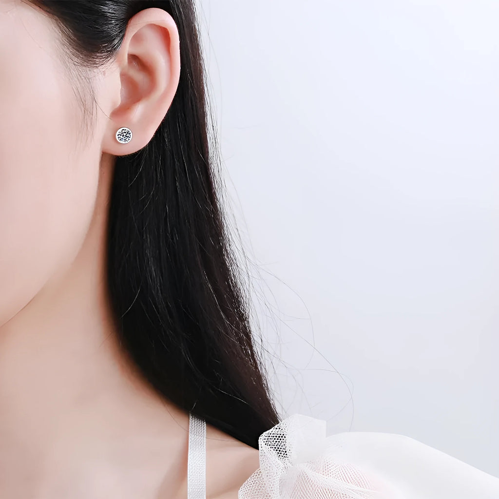 Geometric gold-plated 925 silver earrings with moissanite or zircon gemstones