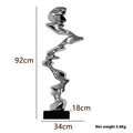 Modern minimalist abstract sculpture in natural resin, available in bright gold, elegant silver, or phantom blue.