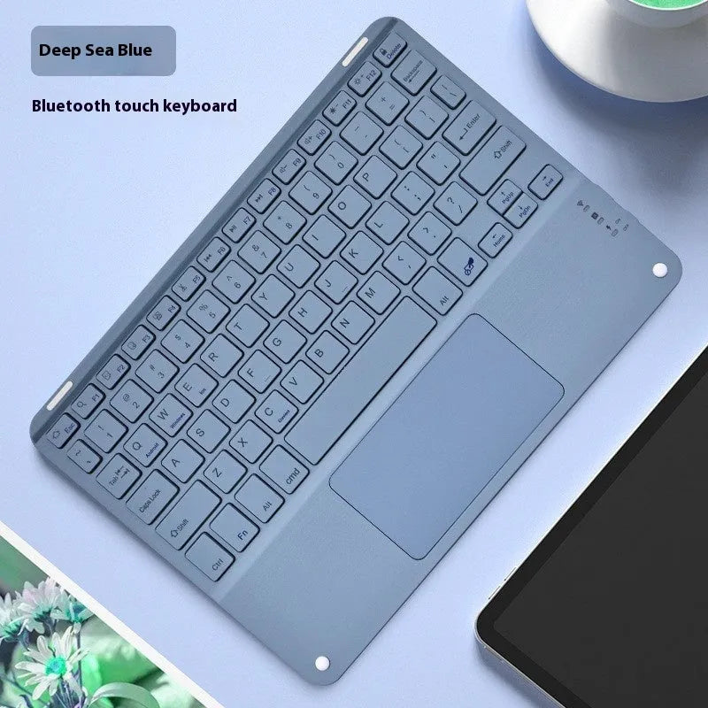 Square Hat Touch Bluetooth wireless charging keyboard showing full-colour illuminated keys on a black background.