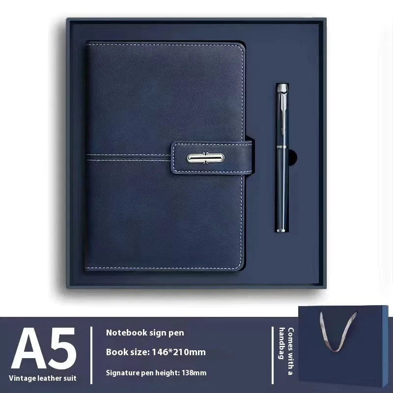 A5 PU leather notebook with wood-free paper in multiple colour options including black, red, green, blue and orange