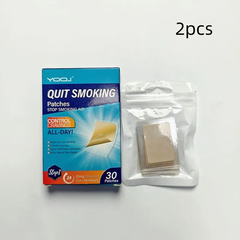 Box of 30 clear skin-coloured plant extract nicotine patches for smoking cessation