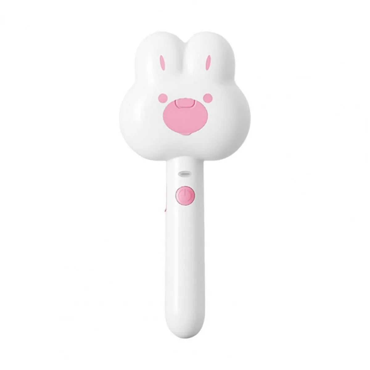 Rechargeable cat steam brush with long handle in cartoon design, available in green, pink and white colours