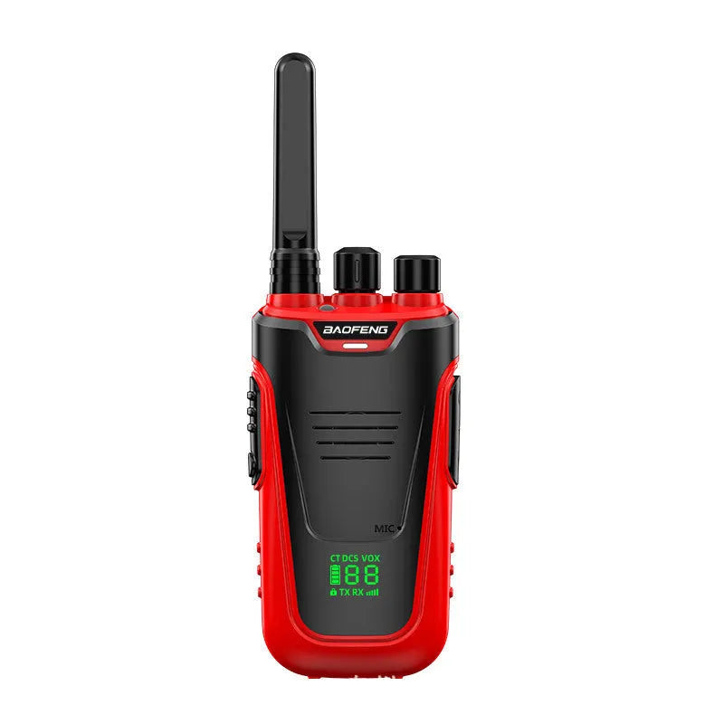 Red and yellow coloured high-power 10W portable two-way radio intercom for hotels
