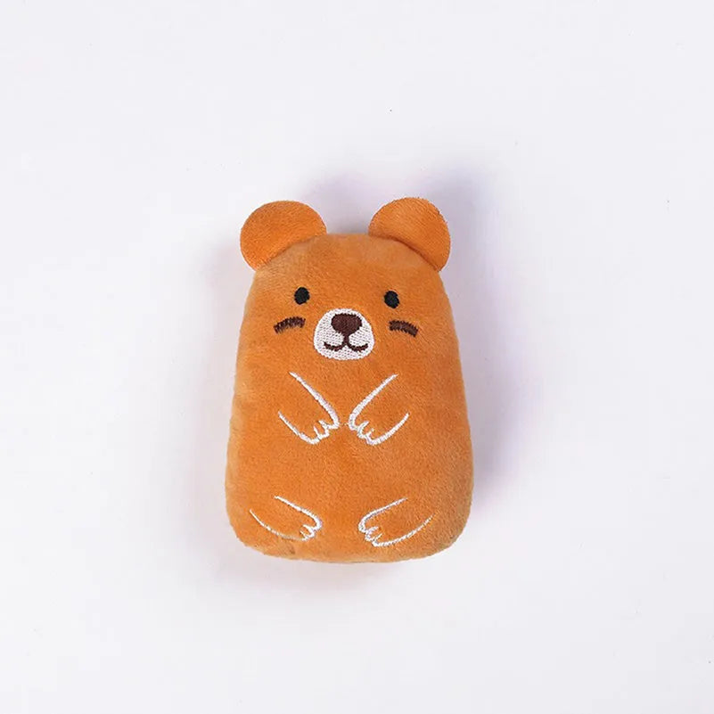 Plush cat chewing toy with claws for biting, filled with catnip