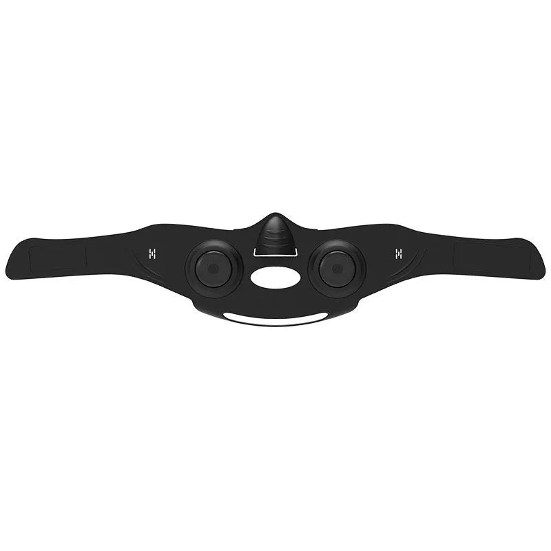 Black wearable photon therapy face mask beauty device with a USB charging port.