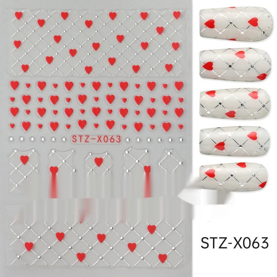 Black and silver stripe nail art stickers for French manicure designs in plastic material