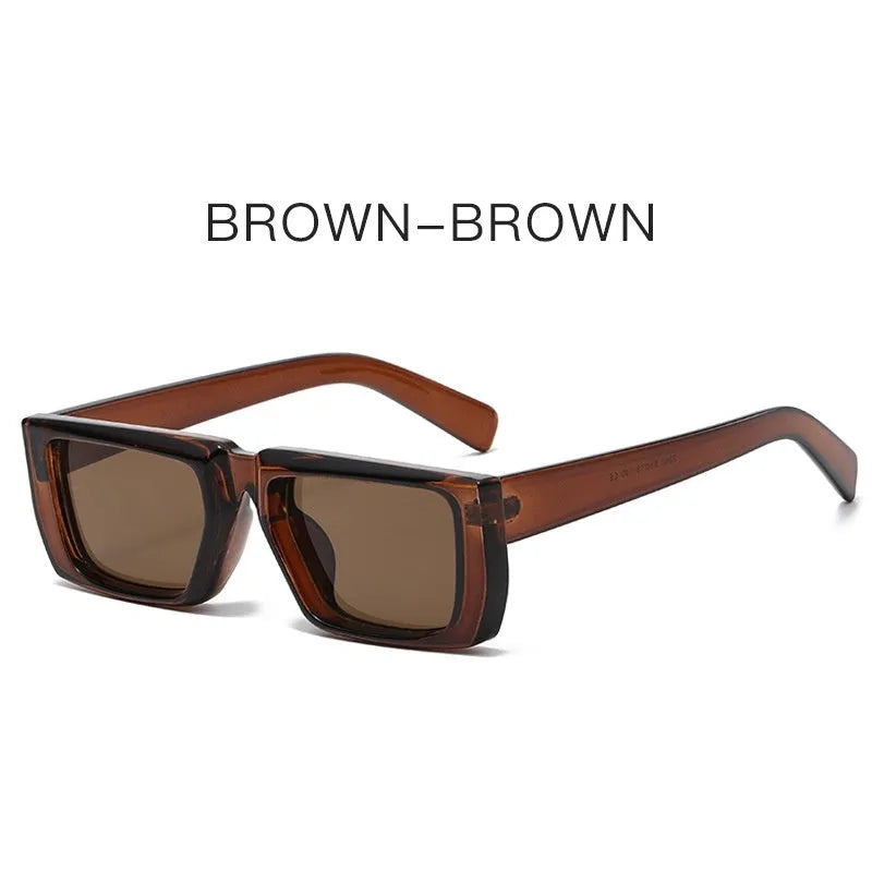 Special-shaped sunglasses with UV400 protection in multiple colour options including black, blue, green and transparent frames