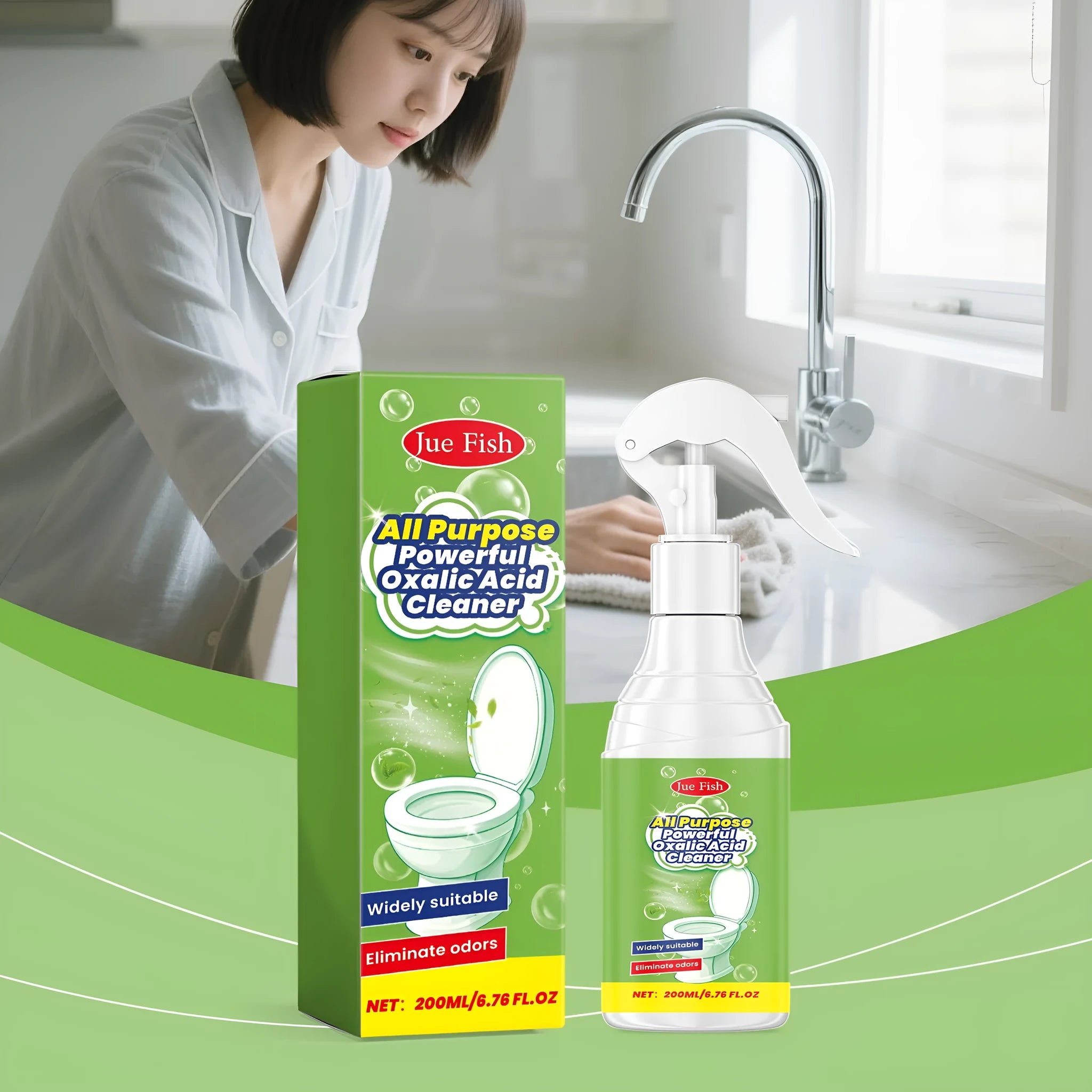 200ml multi-functional household grease cleaning spray bottle measuring 5.5x13.6cm