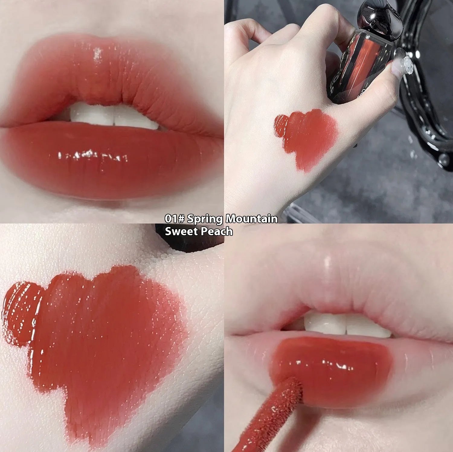 Glacier Lava mirror lip gloss tube with built-in mirror, shown in one of seven available shade numbers.