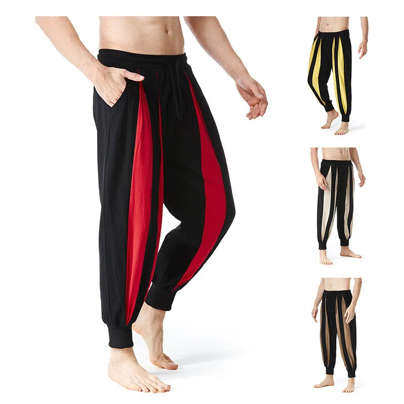 Men's straight-leg casual trousers in polyester available in four colours and six sizes