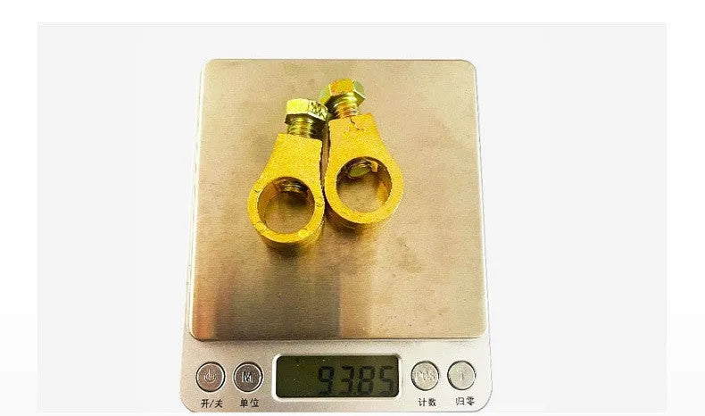Solid pure copper battery terminal clamp with Type 0 connector