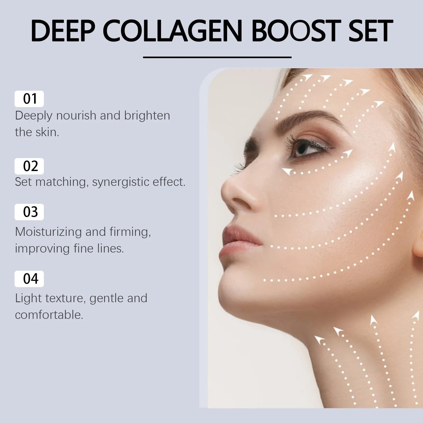 Collagen moisturising suit facial treatment pack with clear hydrogel mask and 30ml essence bottle