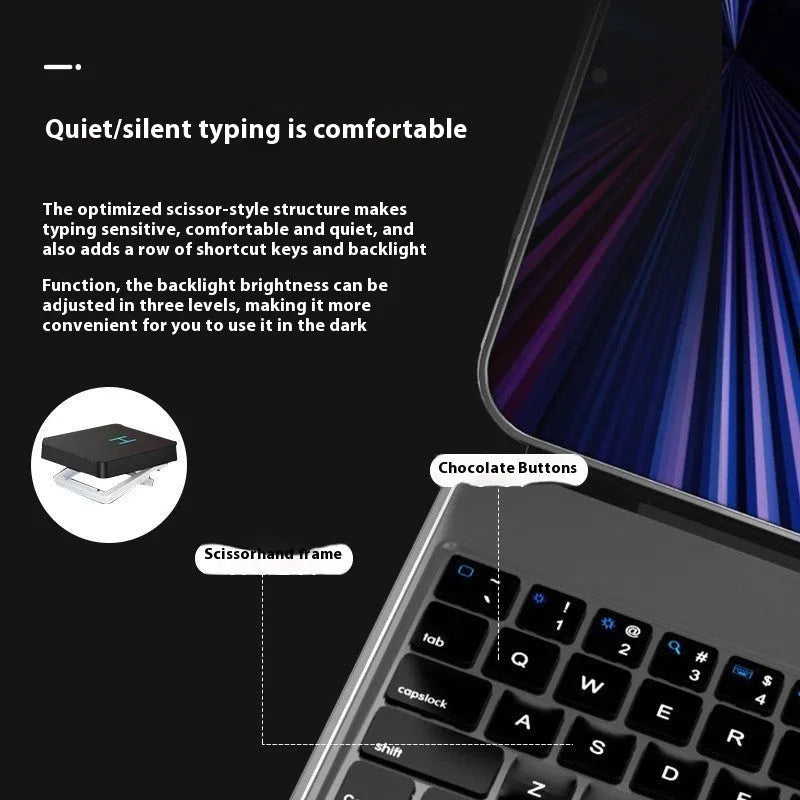 Suspension Magic Bluetooth keyboard with magnetic iPad attachment in black white pink purple or blue