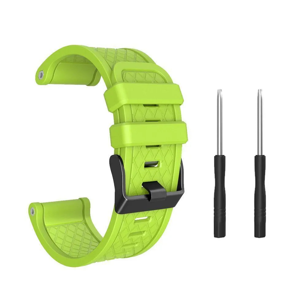 Jiaming 26mm silicone watch strap with stainless steel buckle in multiple colour options