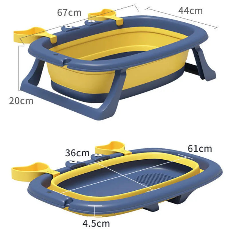 Blue foldable portable pet bathing tub for small dogs and cats