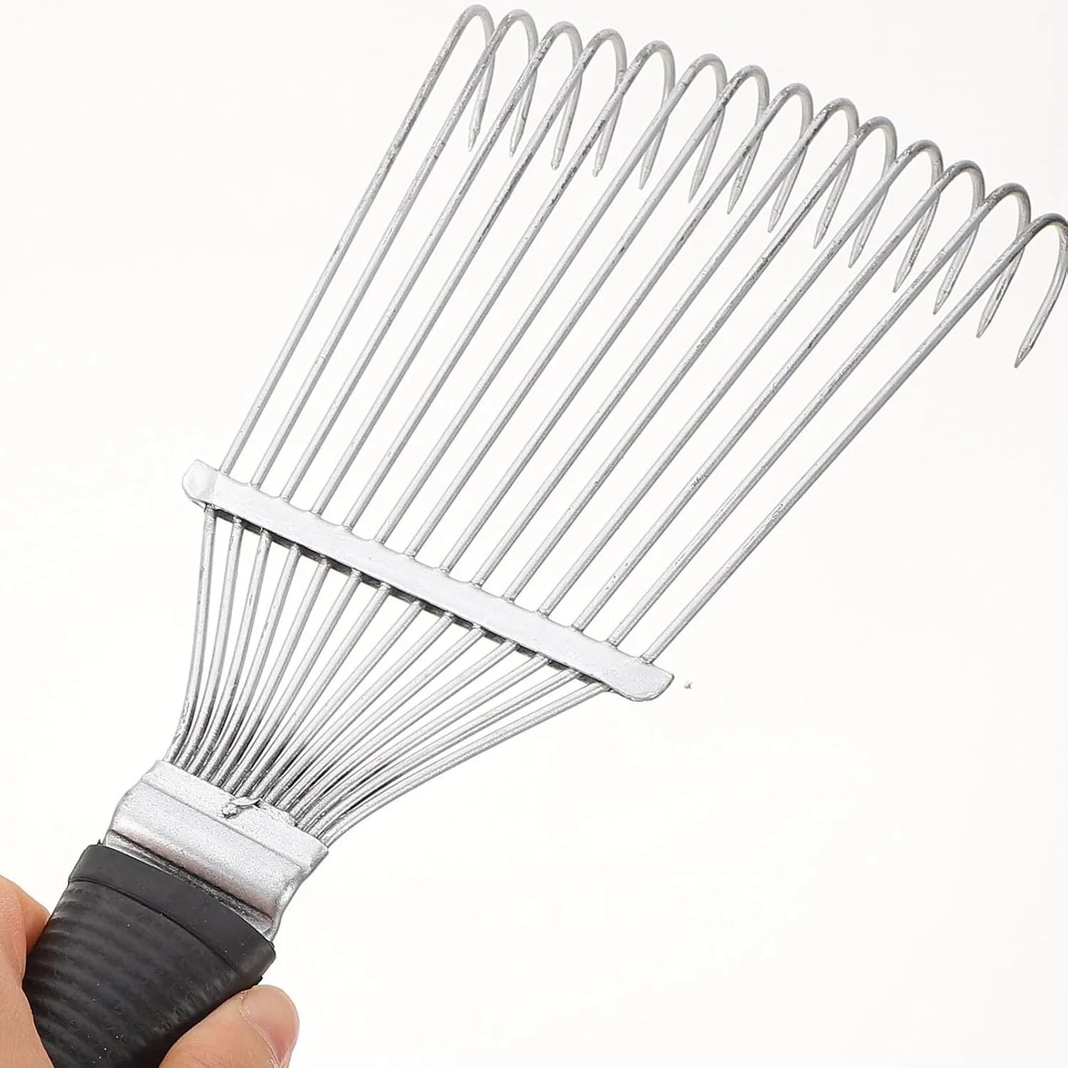 Black stainless steel pet grooming rake comb measuring 33cm for dogs and horses
