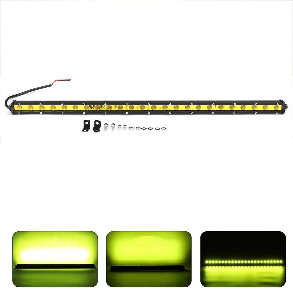 25 inch single row LED light bar for cars with aluminium housing and mounting brackets