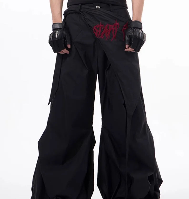Boys wide-leg trousers in Korean style with solid black colour option