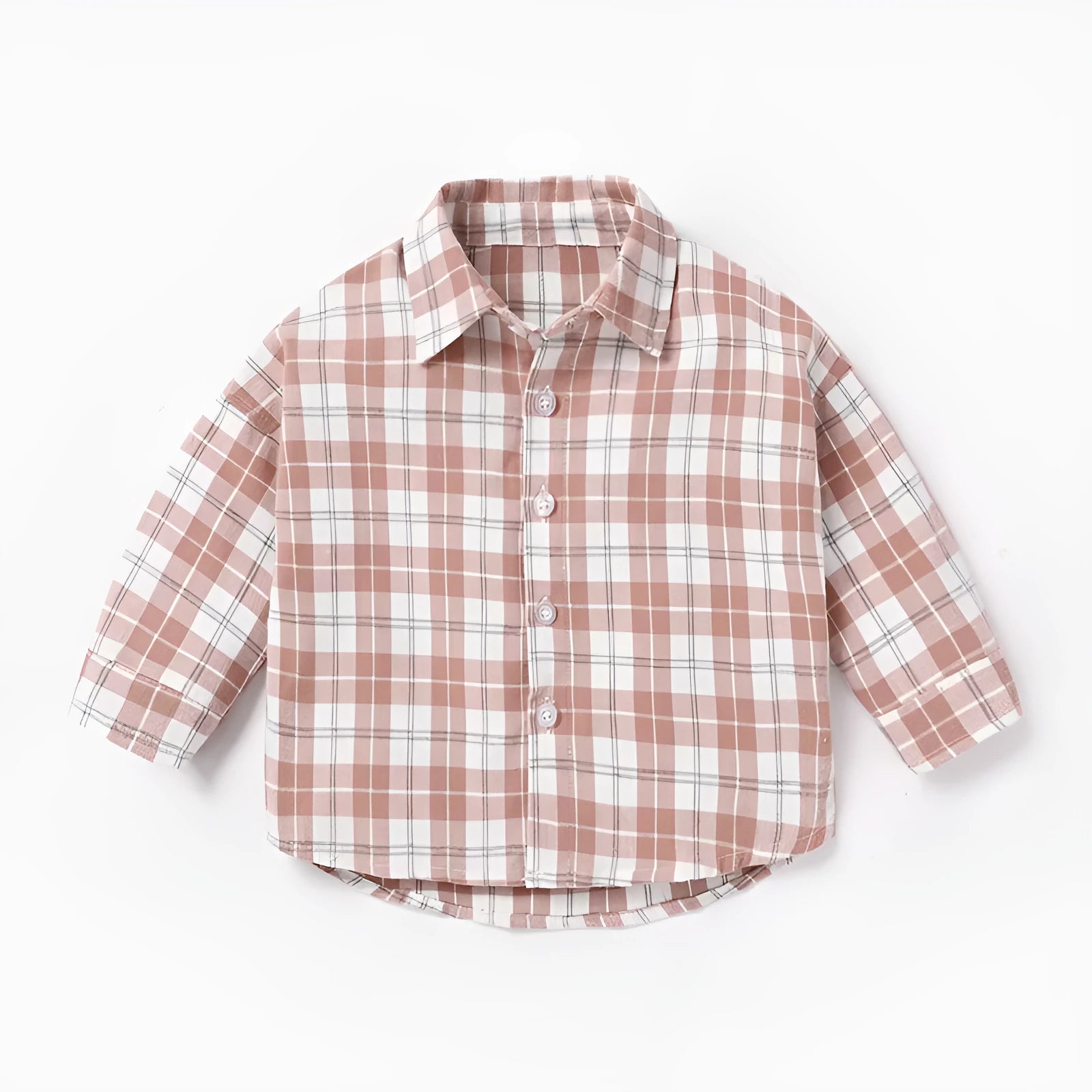 Boys' cotton lattice shirt with animal cartoon patterns in multiple colours