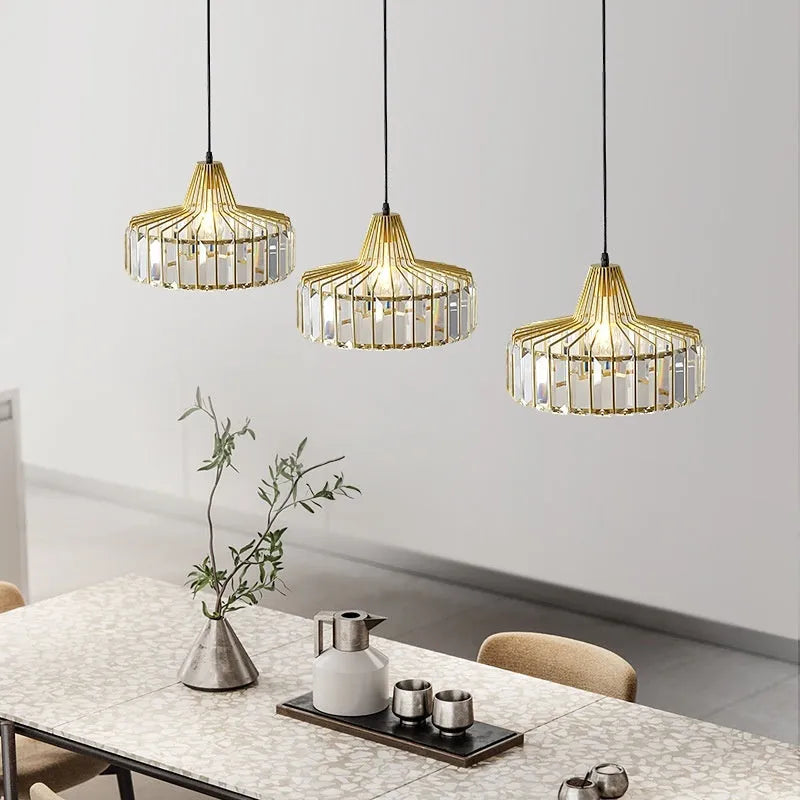 Modern crystal chandelier ceiling lamp with sun lamp design in black iron finish