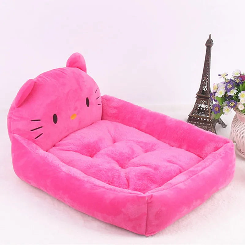 Cartoon-style washable pet bed sofa for a small dog or cat, shown in a choice of colours.