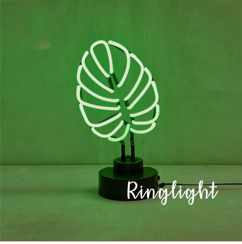 Creative minimalist bamboo shape desktop lamp with white tube and green light