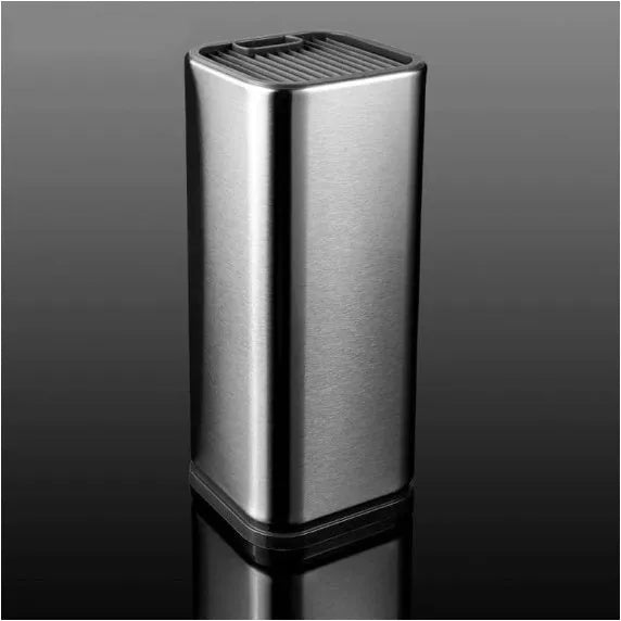 Black stainless steel kitchen tool holder with storage bucket for knives and cutlery organisation