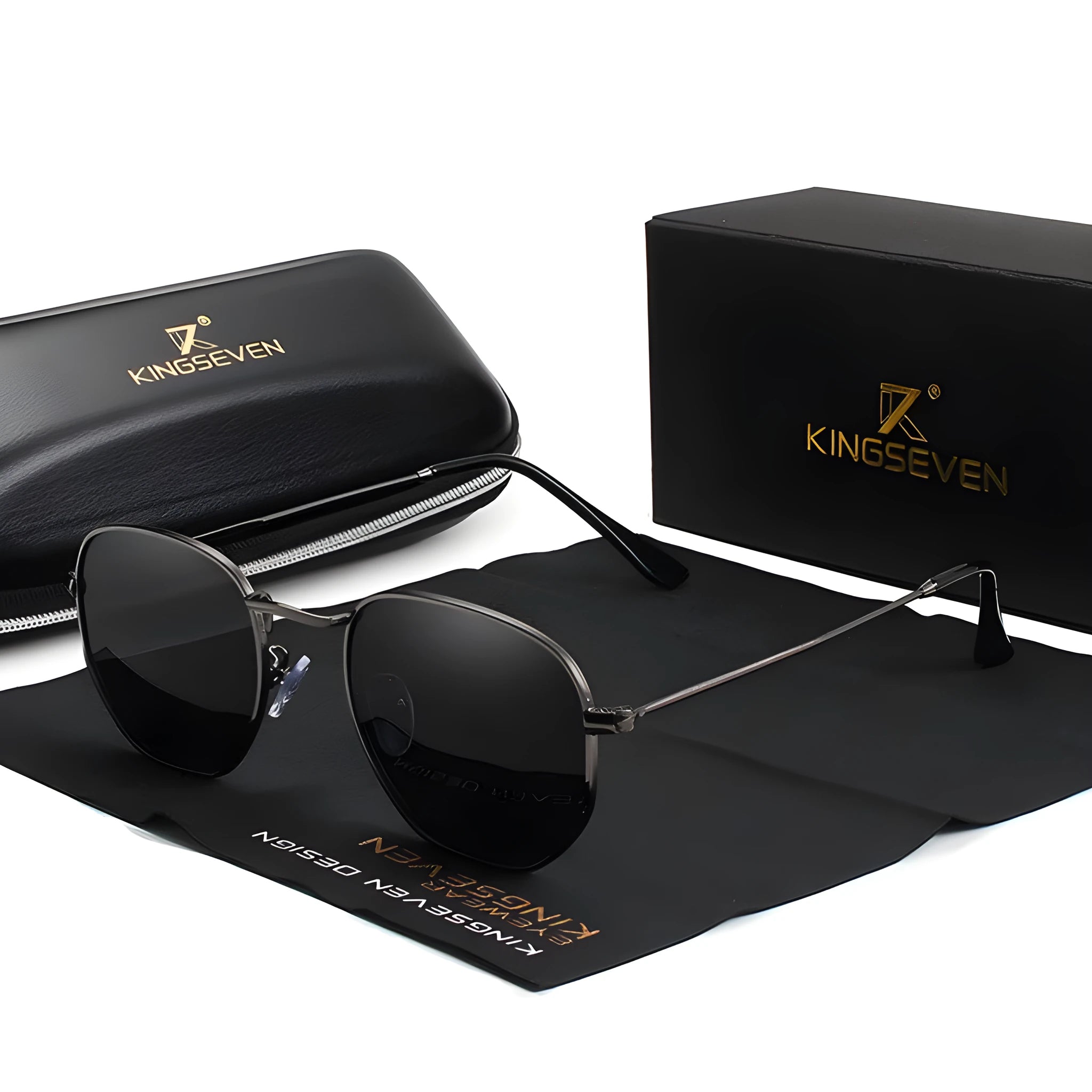 Classic round-frame sunglasses for men in various colours on a white background.