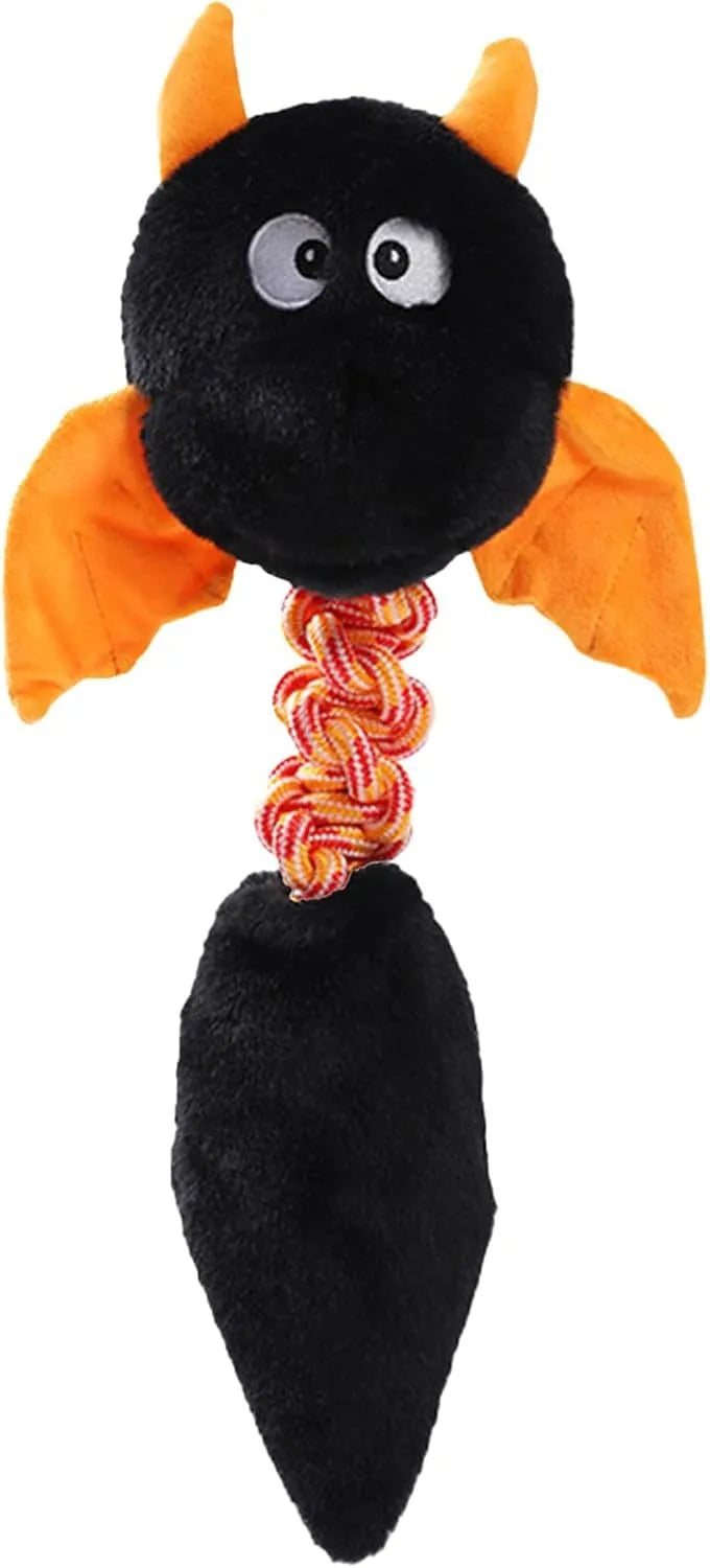 44cm plush dog toy with squeaker and rattle sounds in black, green, or red colours for large dogs