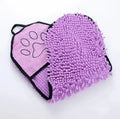 Blue thickened dog bath robe towel laid flat, showing its 62 cm length and absorbent fibre texture.
